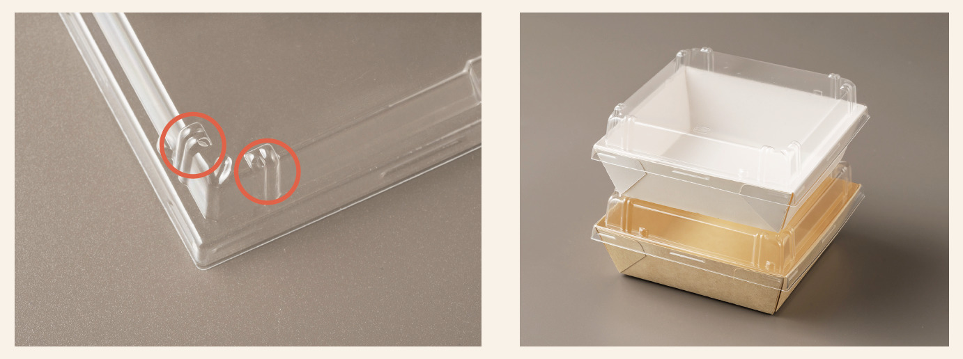 積み重ねた際の容器の画像