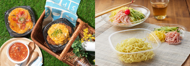 セパレートタイプの食品容器(丼・麺)